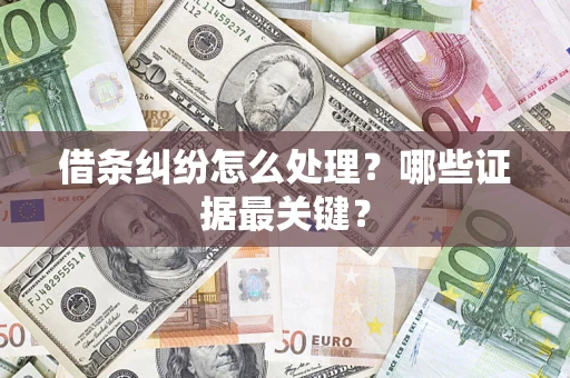 济南借条纠纷怎么处理？哪些证据最关键？