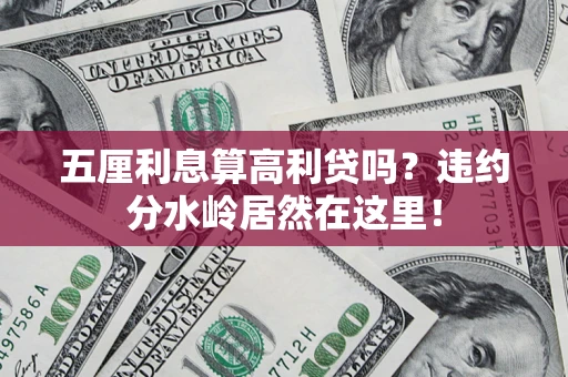济南五厘利息算高利贷吗？违约分水岭居然在这里！