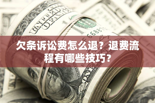 济南欠条诉讼费怎么退？退费流程有哪些技巧？