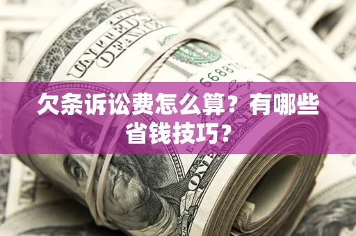 济南欠条诉讼费怎么算？有哪些省钱技巧？
